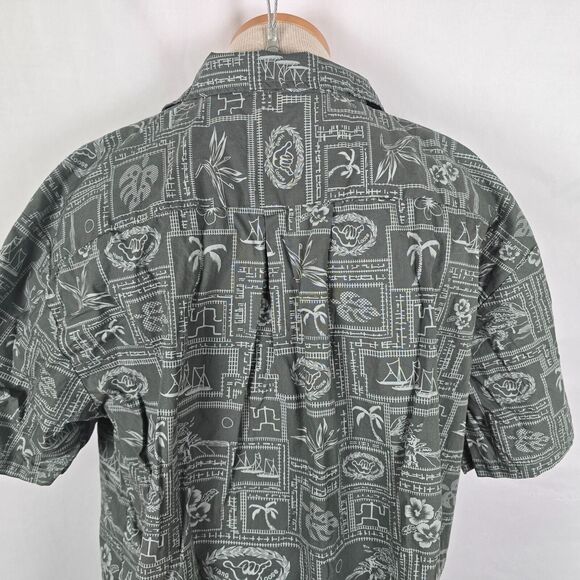Palmwave Hawaii Shirt Men's 2XL Green Buttons Hang Loose Hawaiian Short Sleeve - Picture 14 of 14